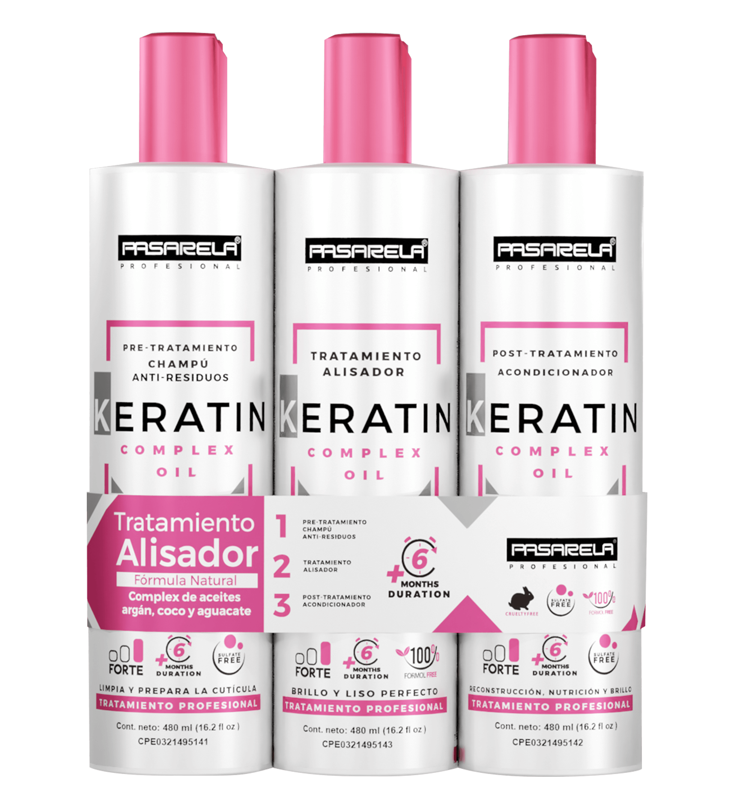 Tratamiento alisador keratin complex oil 480g - PASARELA Profesional